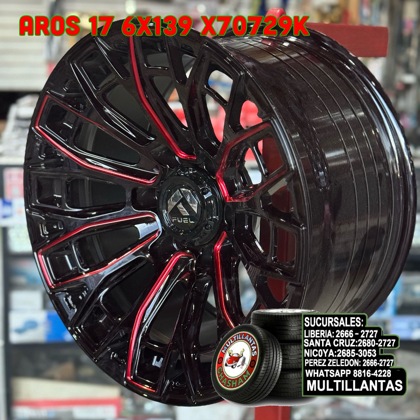 AROS # 17X9 6X139.7 ET0 GB-RD X70729K